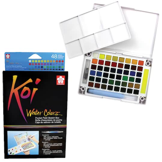 Koi&#xAE; Water Colors&#x2122; Pocket Field Sketch Box, 48 Colors